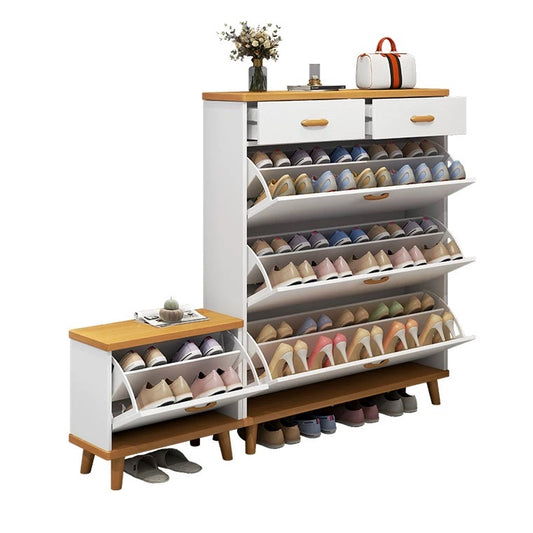 Integrated wall-mounted shoe cabinet